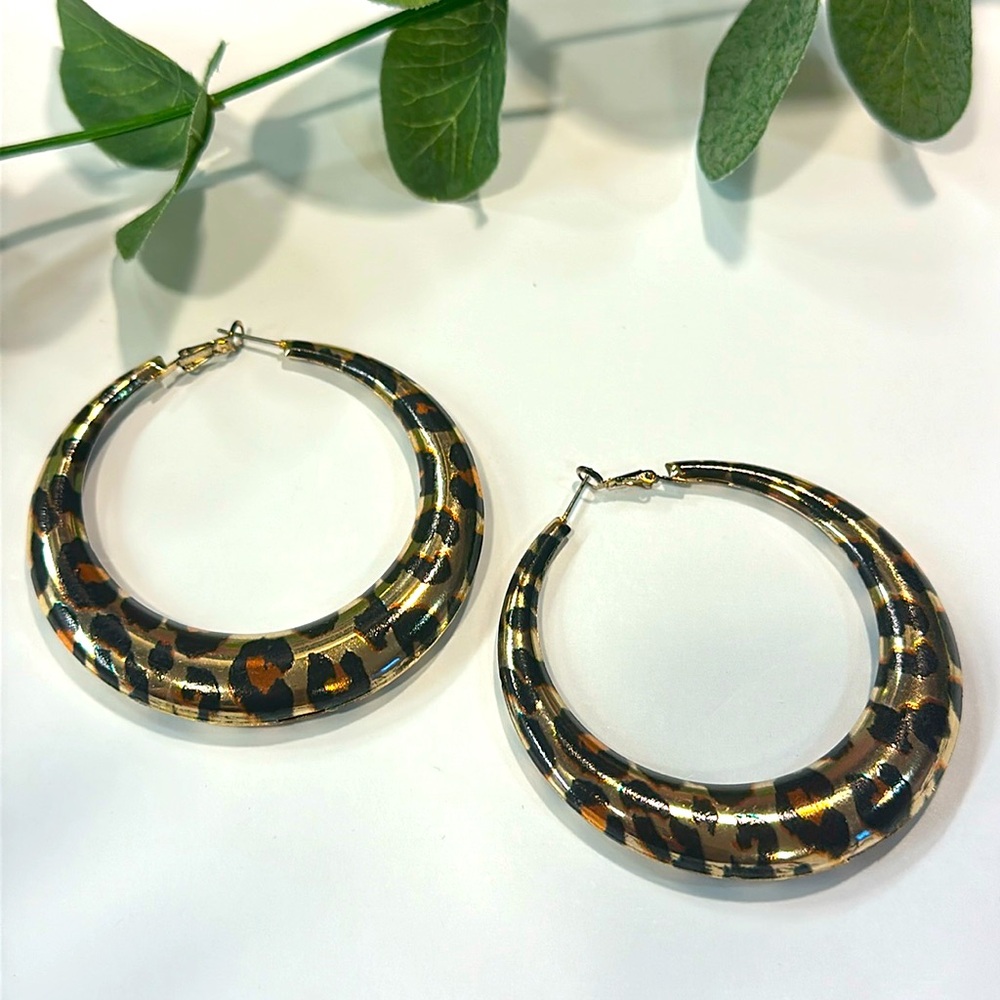 Leopard Hoop Earrings